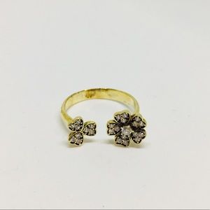 Real silver flower ring